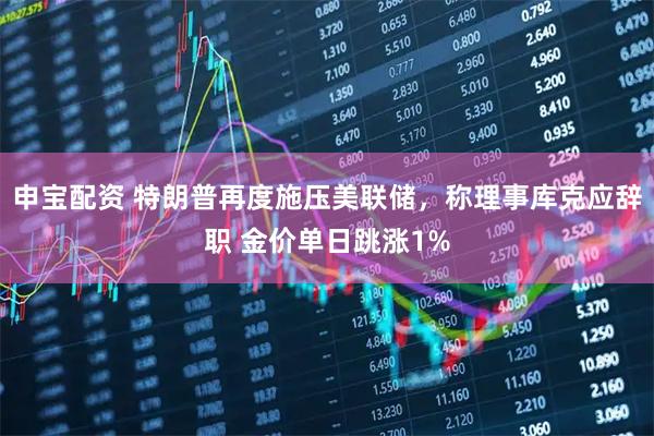申宝配资 特朗普再度施压美联储，称理事库克应辞职 金价单日跳涨1%