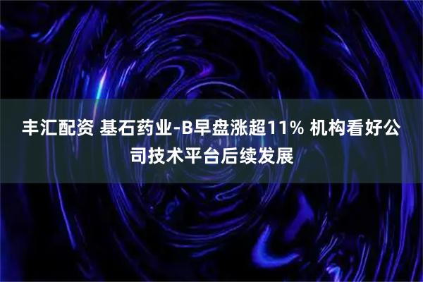 丰汇配资 基石药业-B早盘涨超11% 机构看好公司技术平台后续发展